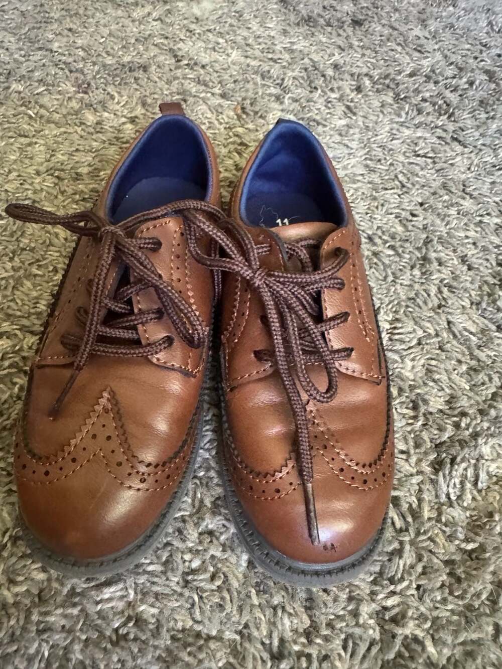Boys Carter's Brown Wingtip Oxford Dress Shoes Size 11